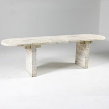 Load image into Gallery viewer, Brutalist travertine console or dining table
